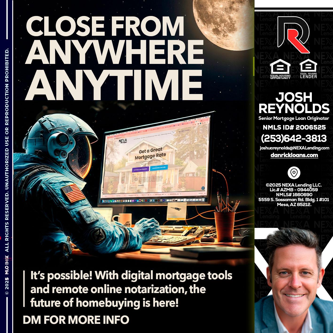 close from - Josh Reynolds -Senior Mortgage Loan Originator