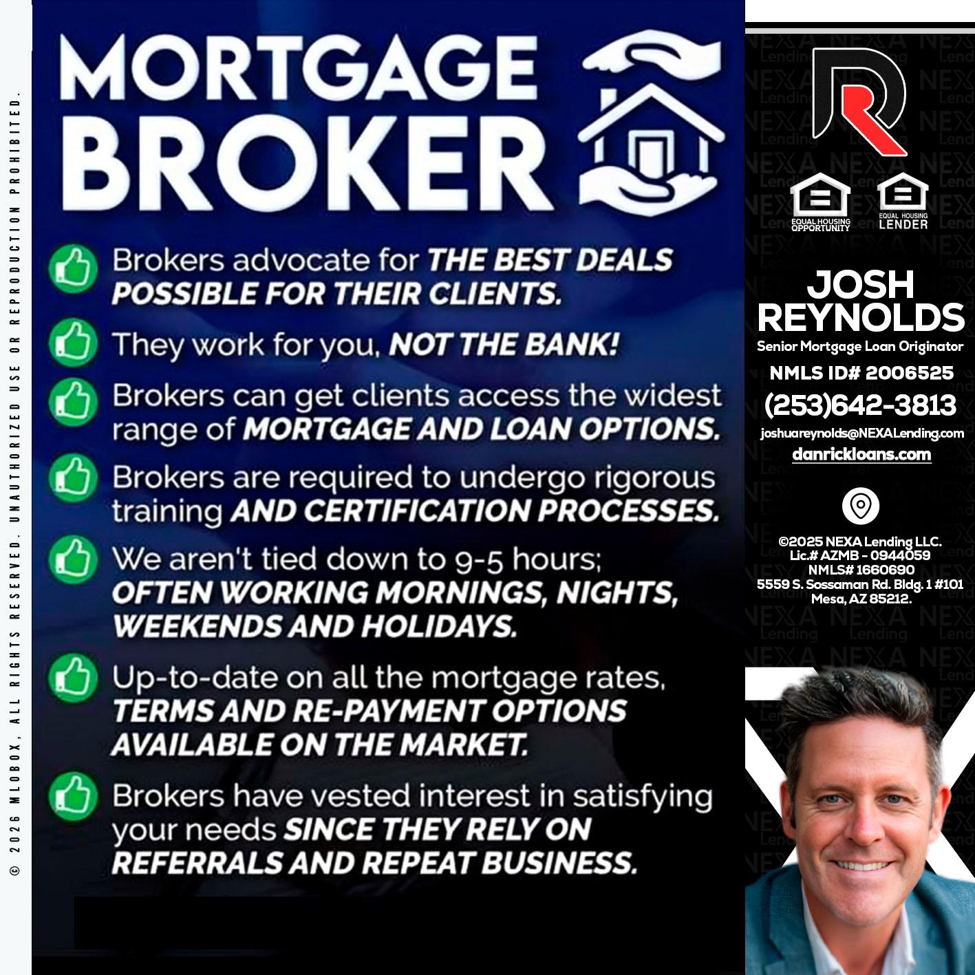 MORTGAGE BROKER - Josh Reynolds -Senior Mortgage Loan Originator