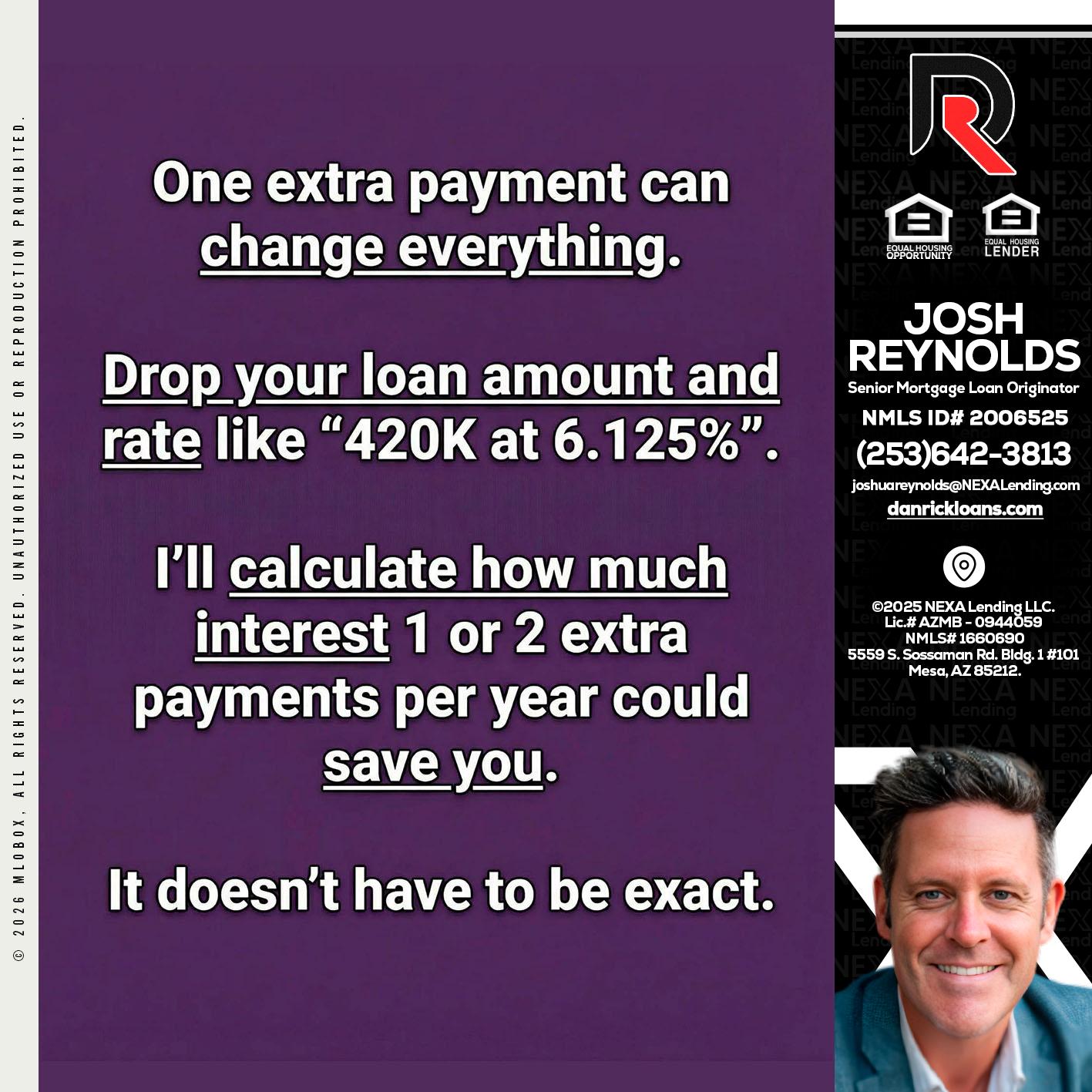 ONE EXTRA - Josh Reynolds -Senior Mortgage Loan Originator