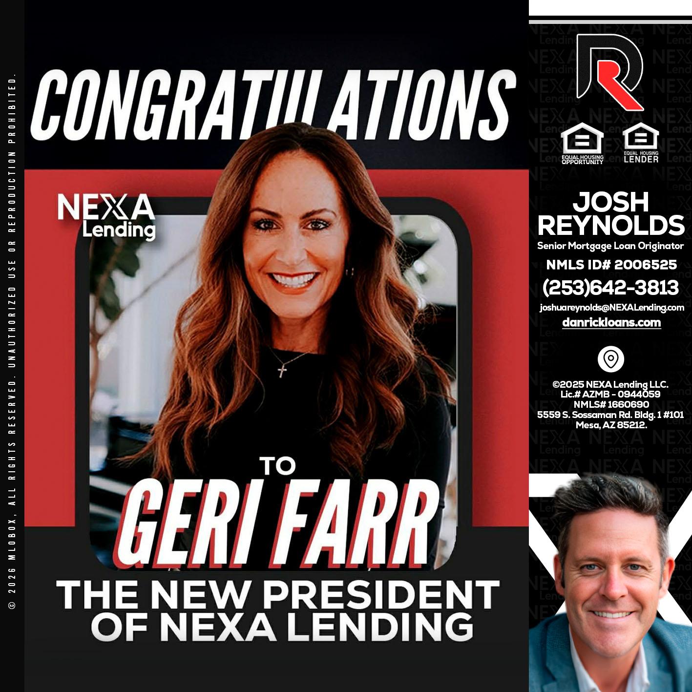 CONGRATULATIONS - Josh Reynolds -Senior Mortgage Loan Originator