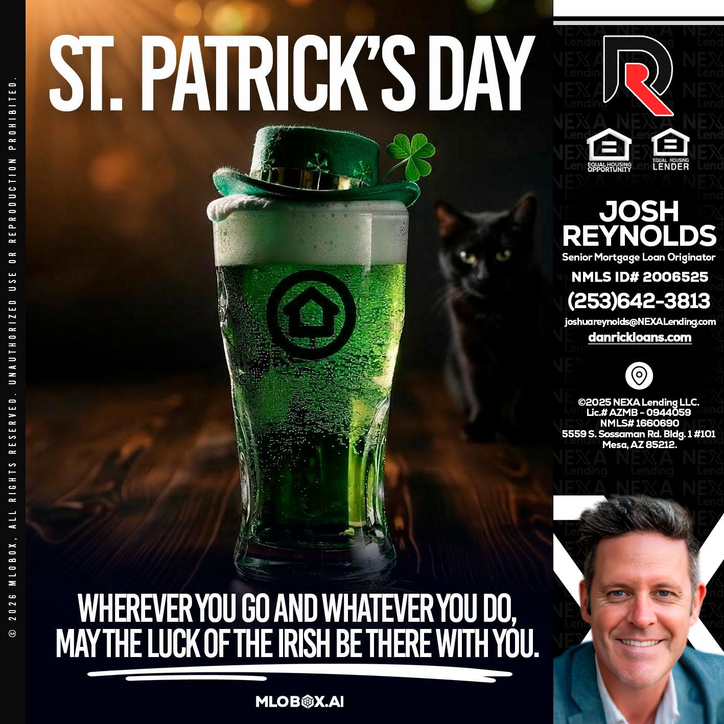 st. Patricks day - Josh Reynolds -Senior Mortgage Loan Originator
