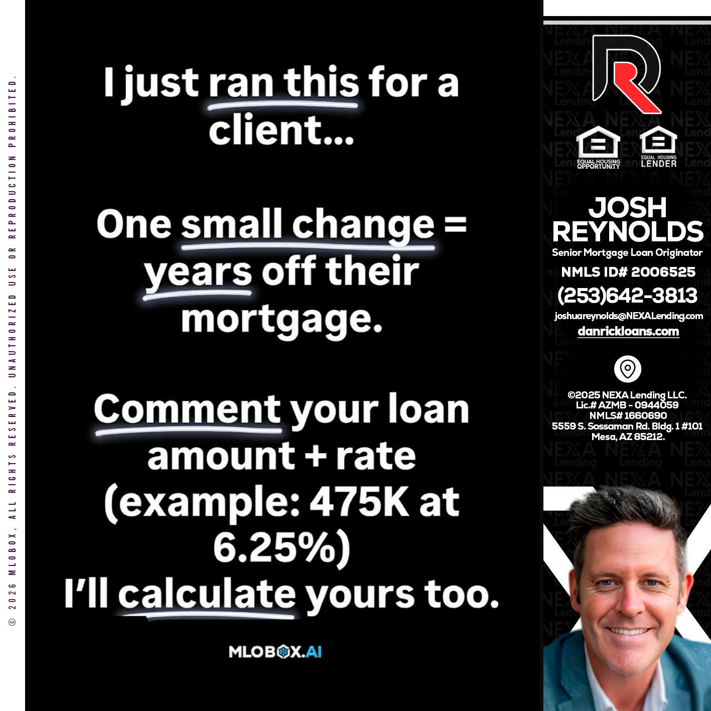 I JUST RAN - Josh Reynolds -Senior Mortgage Loan Originator