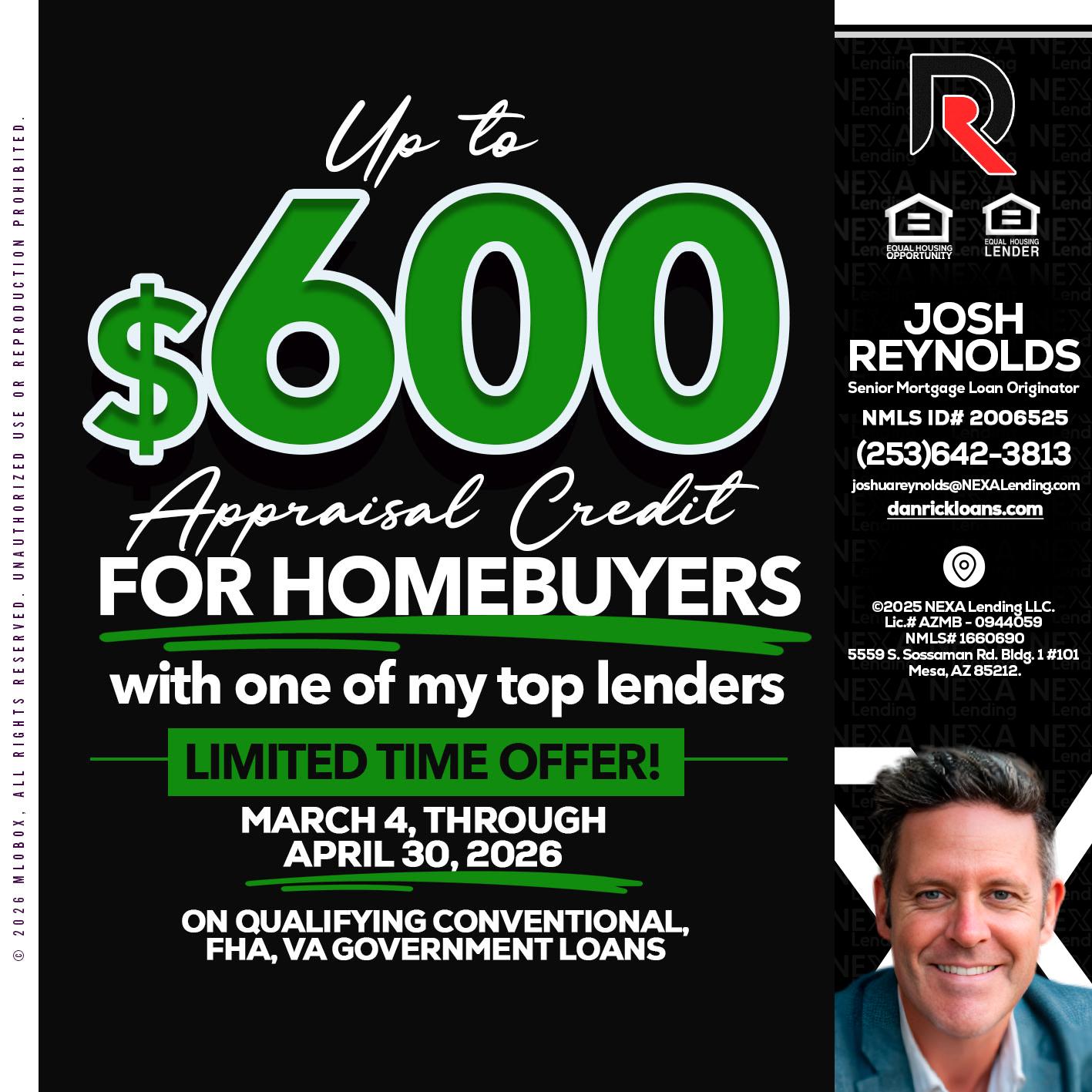 UP TO 600 - Josh Reynolds -Senior Mortgage Loan Originator