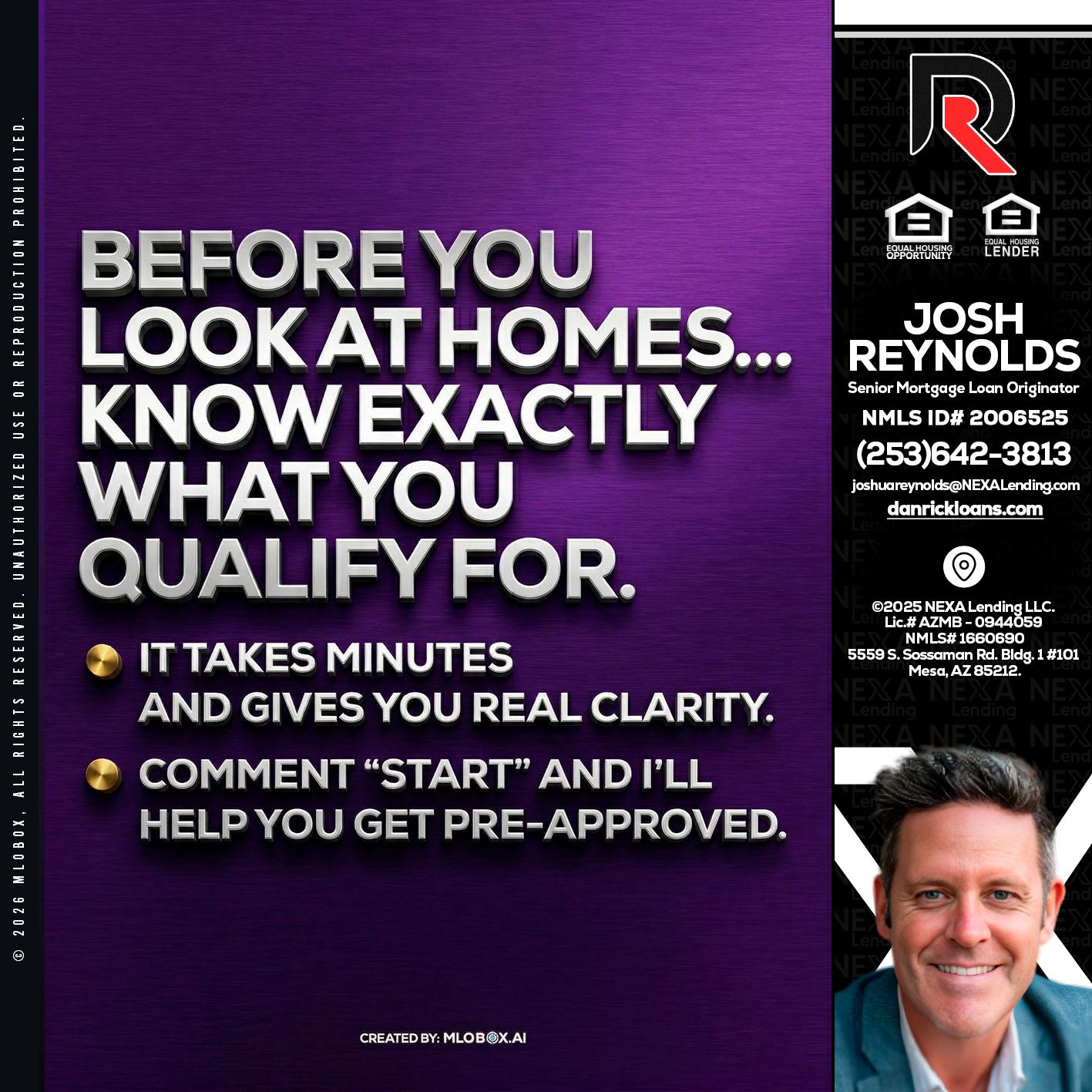 BEFORE YOU - Josh Reynolds -Senior Mortgage Loan Originator