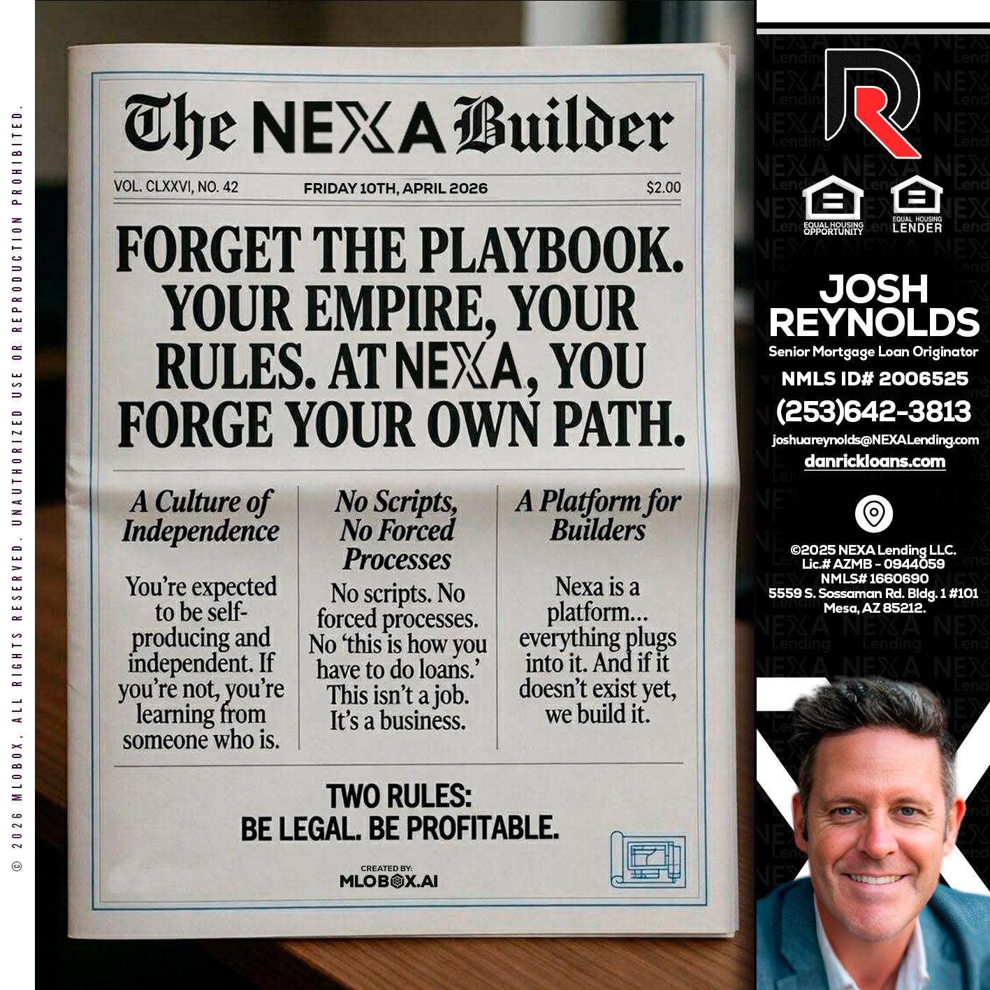 THE NEXA BUILDER - Josh Reynolds -Senior Mortgage Loan Originator