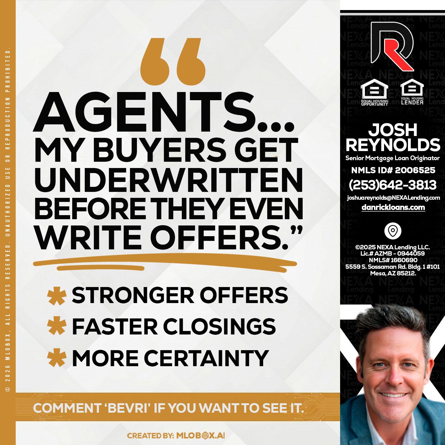 agents - Josh Reynolds -Senior Mortgage Loan Originator