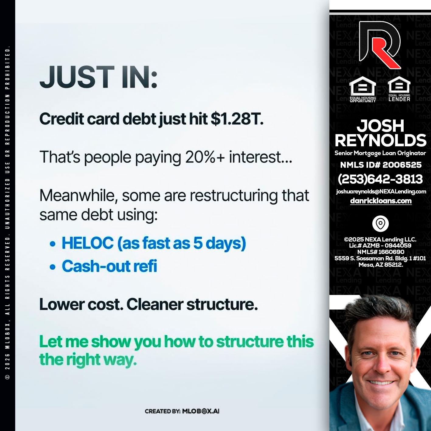 JUST IN - Josh Reynolds -Senior Mortgage Loan Originator