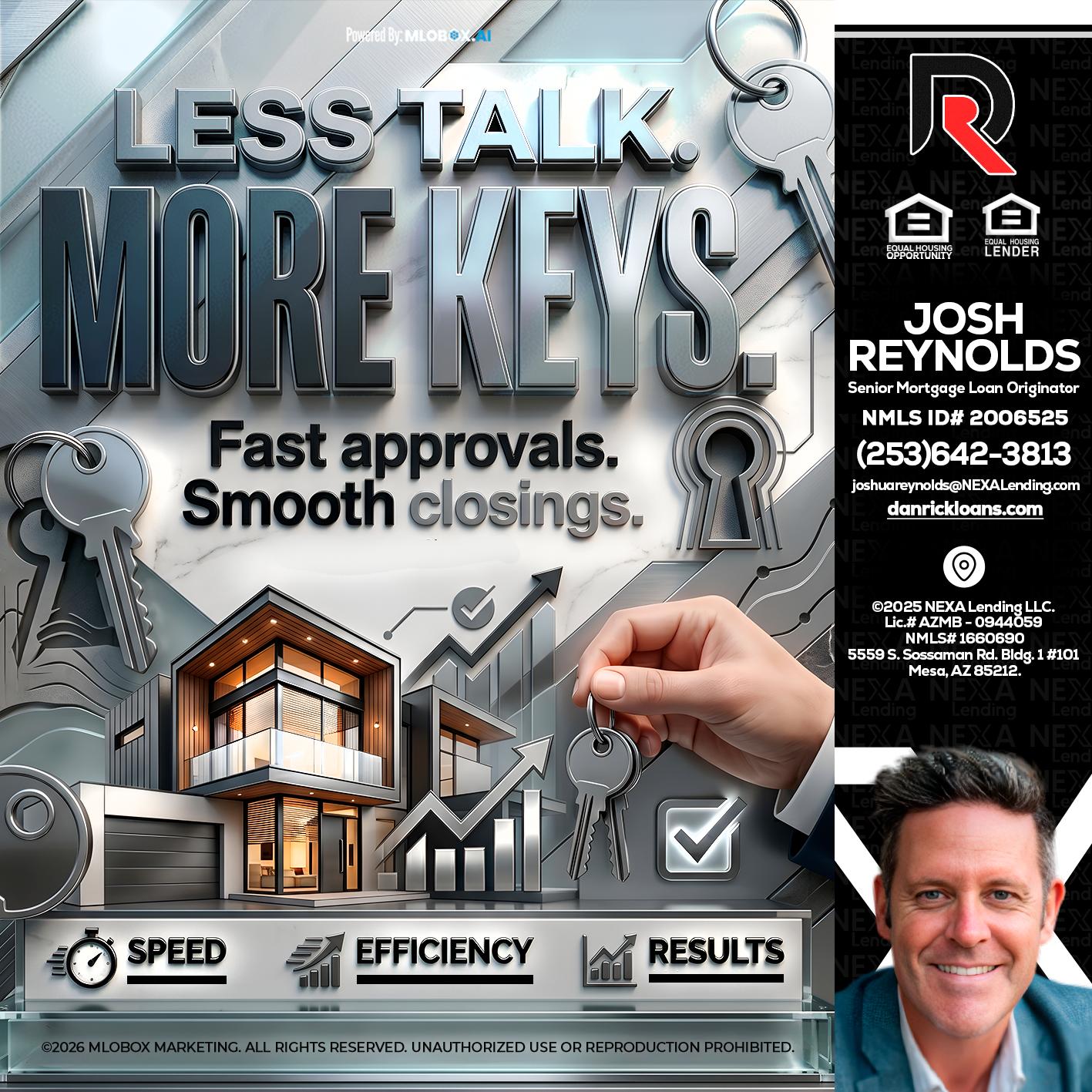 LESS TALK, MORE KEYS! - Josh Reynolds -Senior Mortgage Loan Originator