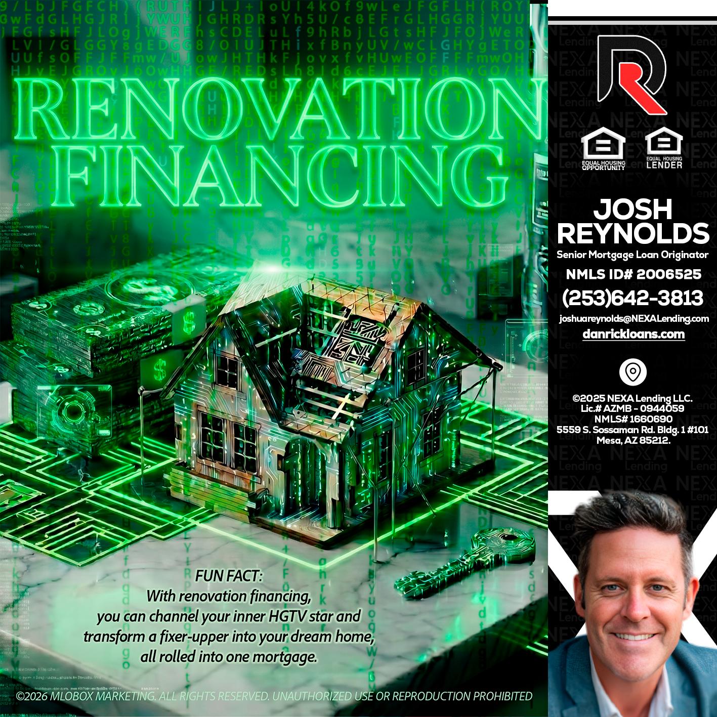 RENOVATION FINANCING - Josh Reynolds -Senior Mortgage Loan Originator