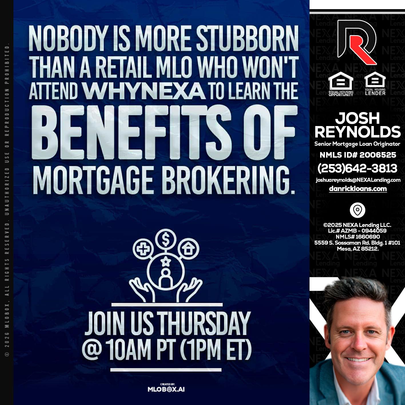 NOBODY IS MORE - Josh Reynolds -Senior Mortgage Loan Originator