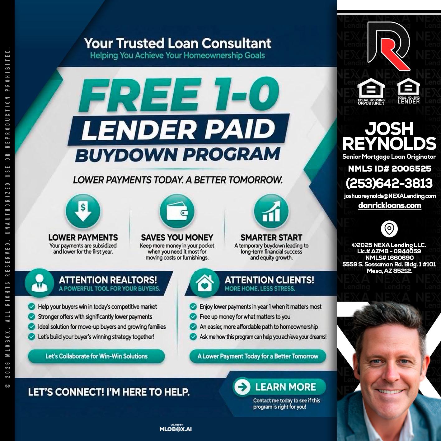 FREE 1-0 - Josh Reynolds -Senior Mortgage Loan Originator