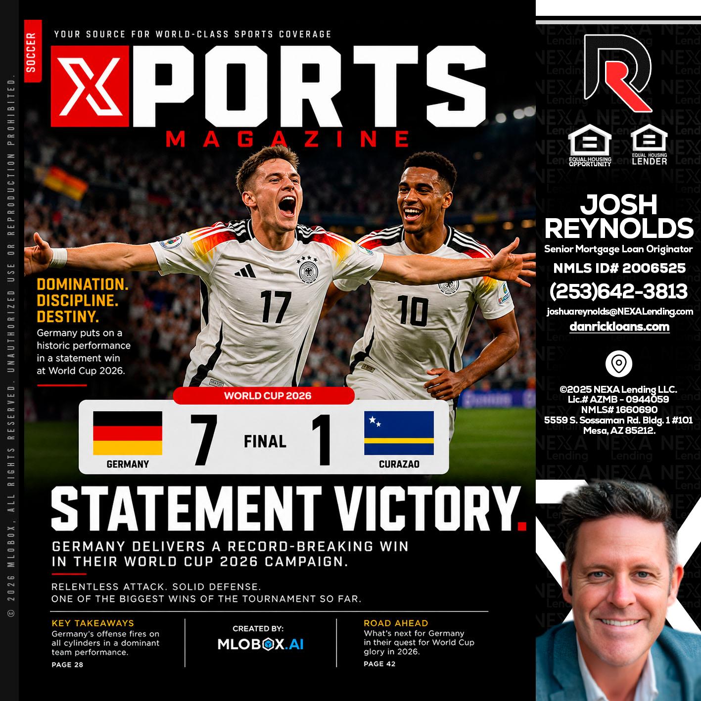 GERMANY VS CURASSAO (7-1) - Josh Reynolds -Senior Mortgage Loan Originator