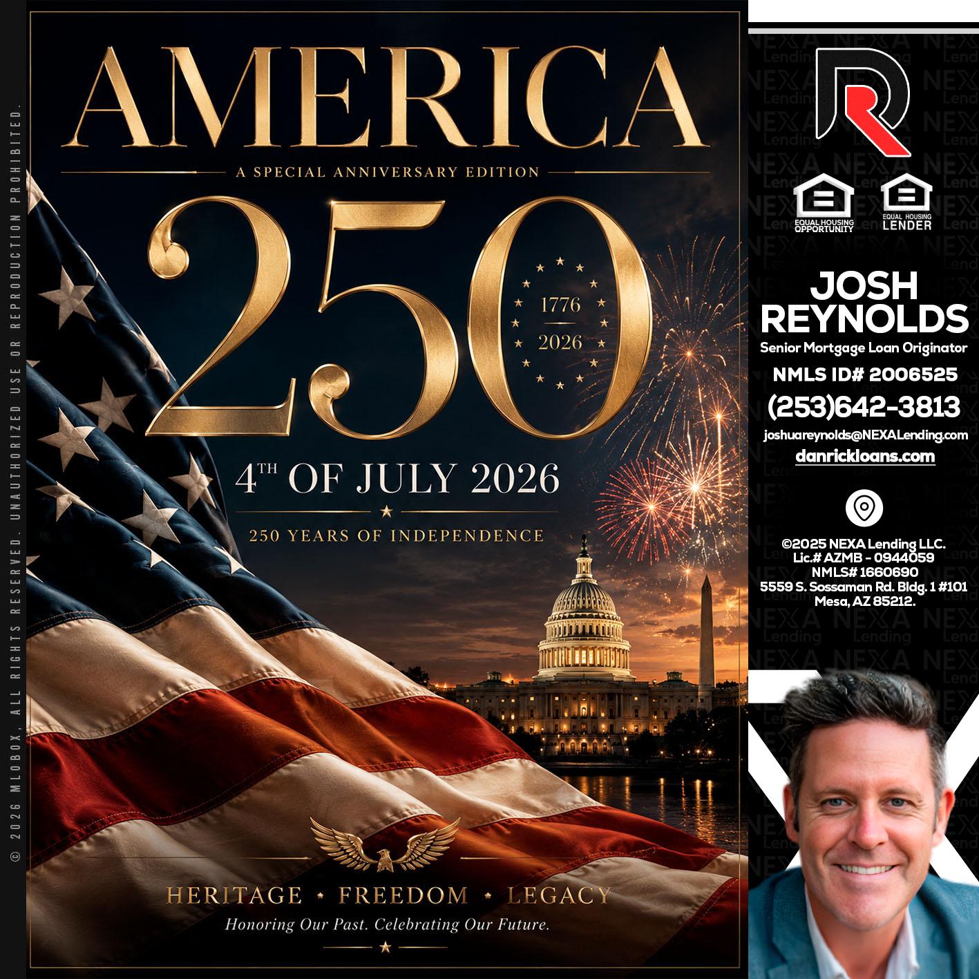 AMERICA 250 TH - Josh Reynolds -Senior Mortgage Loan Originator
