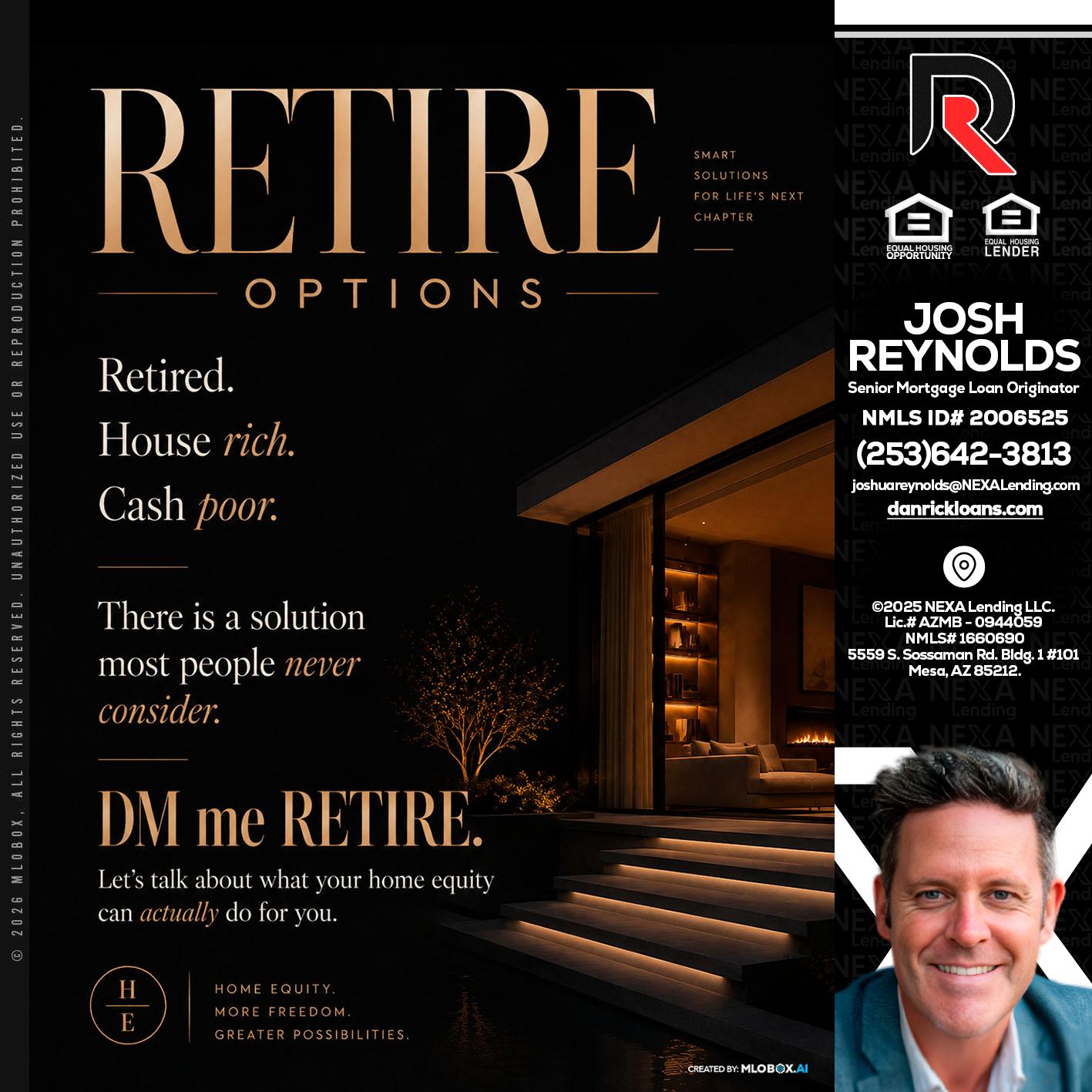 RETIRE LOANS - Josh Reynolds -Senior Mortgage Loan Originator