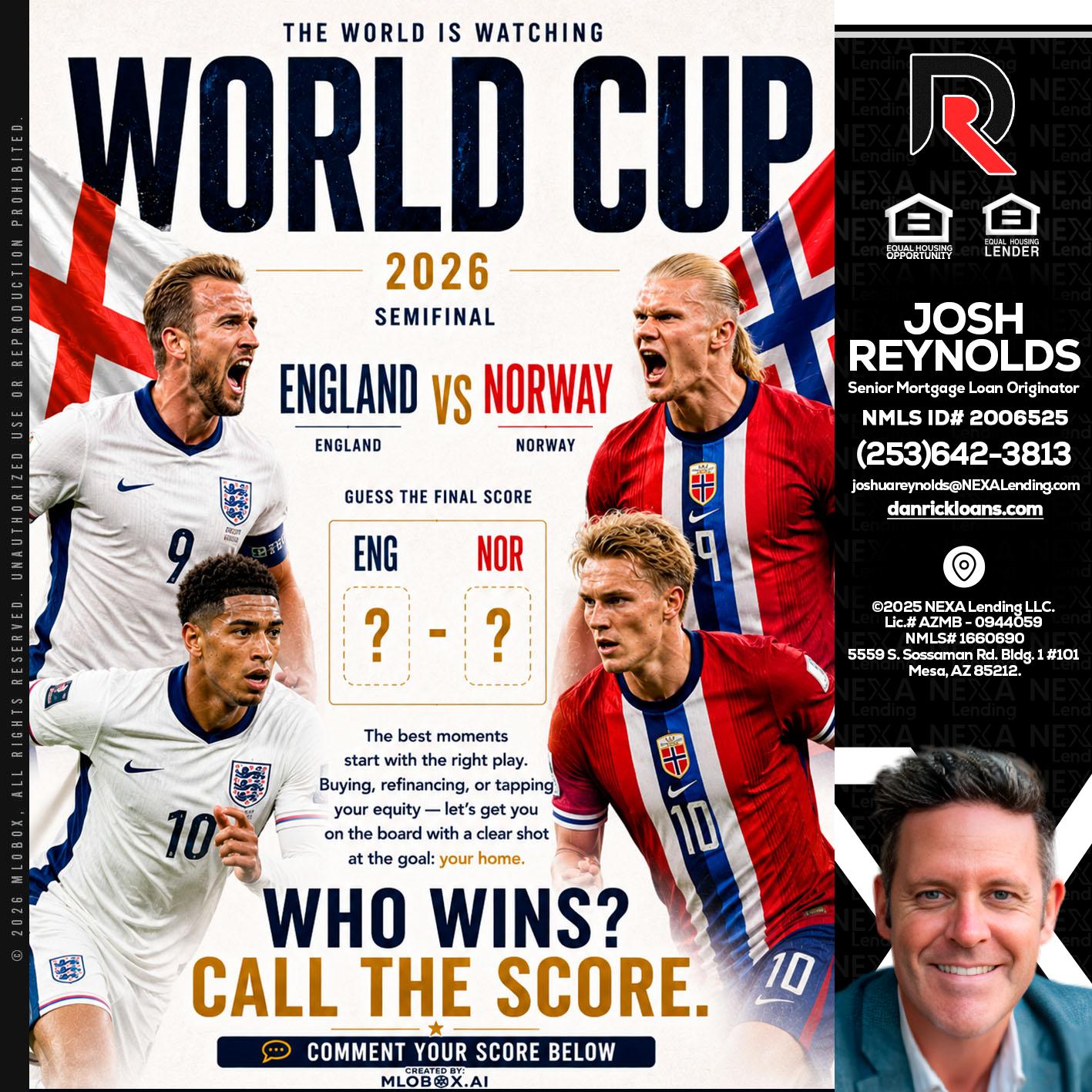 WORLD CUP 2026 - Josh Reynolds -Senior Mortgage Loan Originator