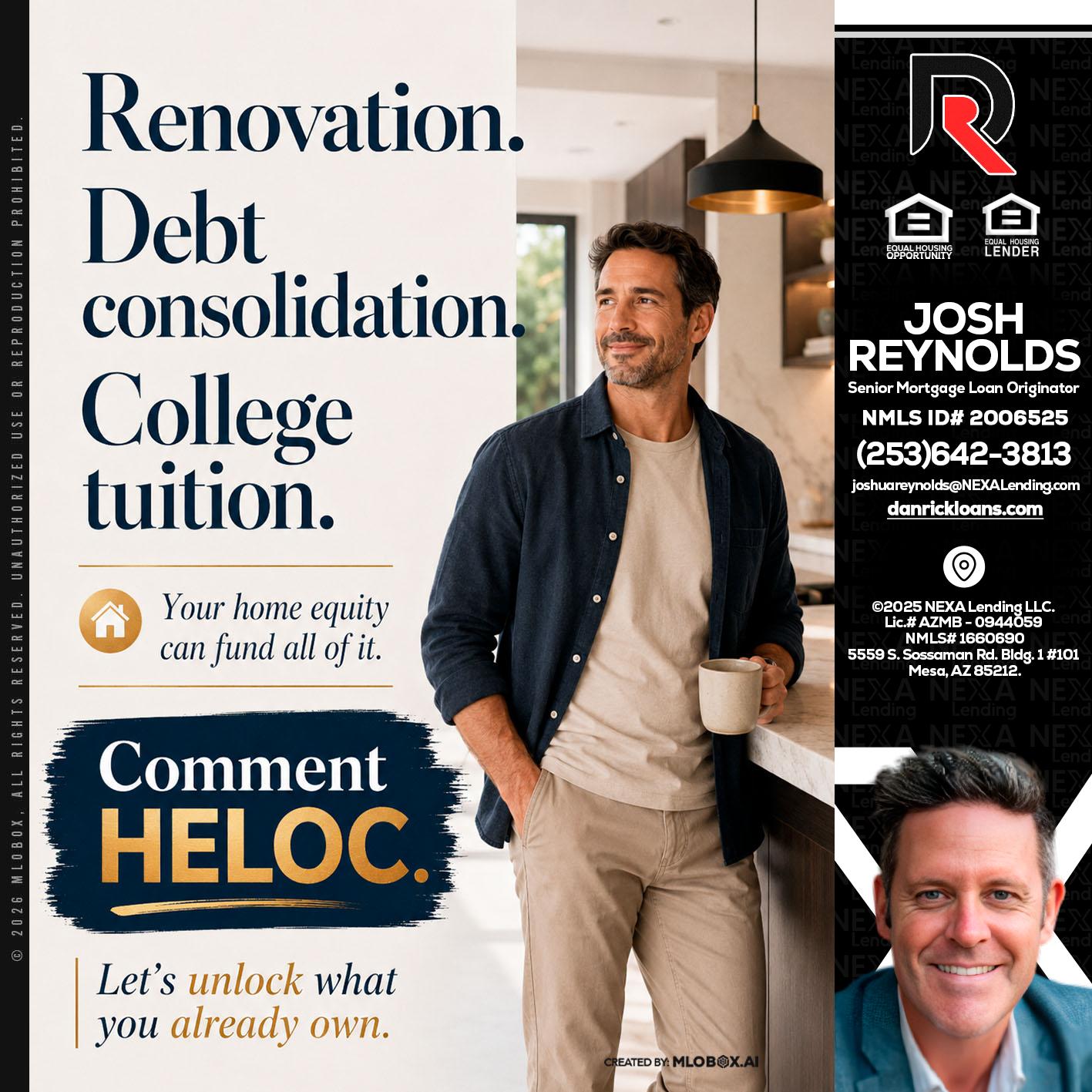 RENOVATION DEBT - Josh Reynolds -Senior Mortgage Loan Originator