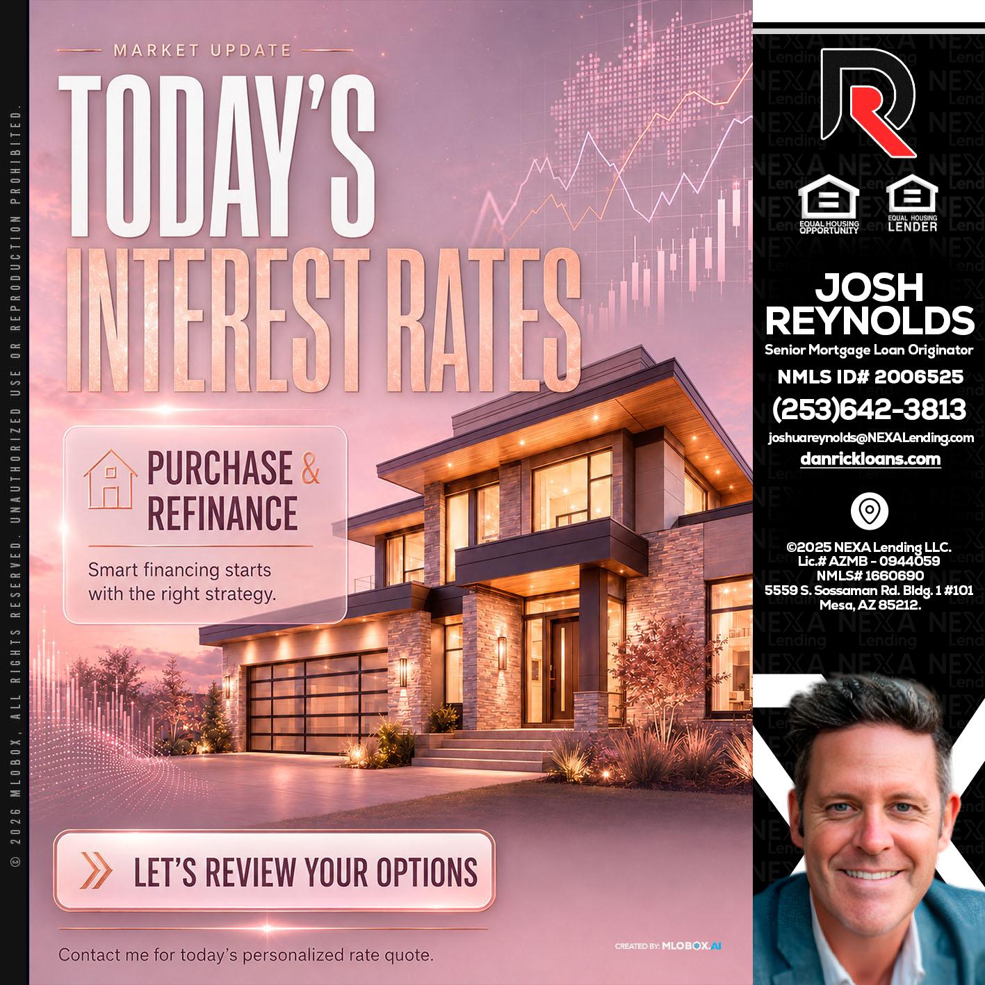 todays interest rates - Josh Reynolds -Senior Mortgage Loan Originator