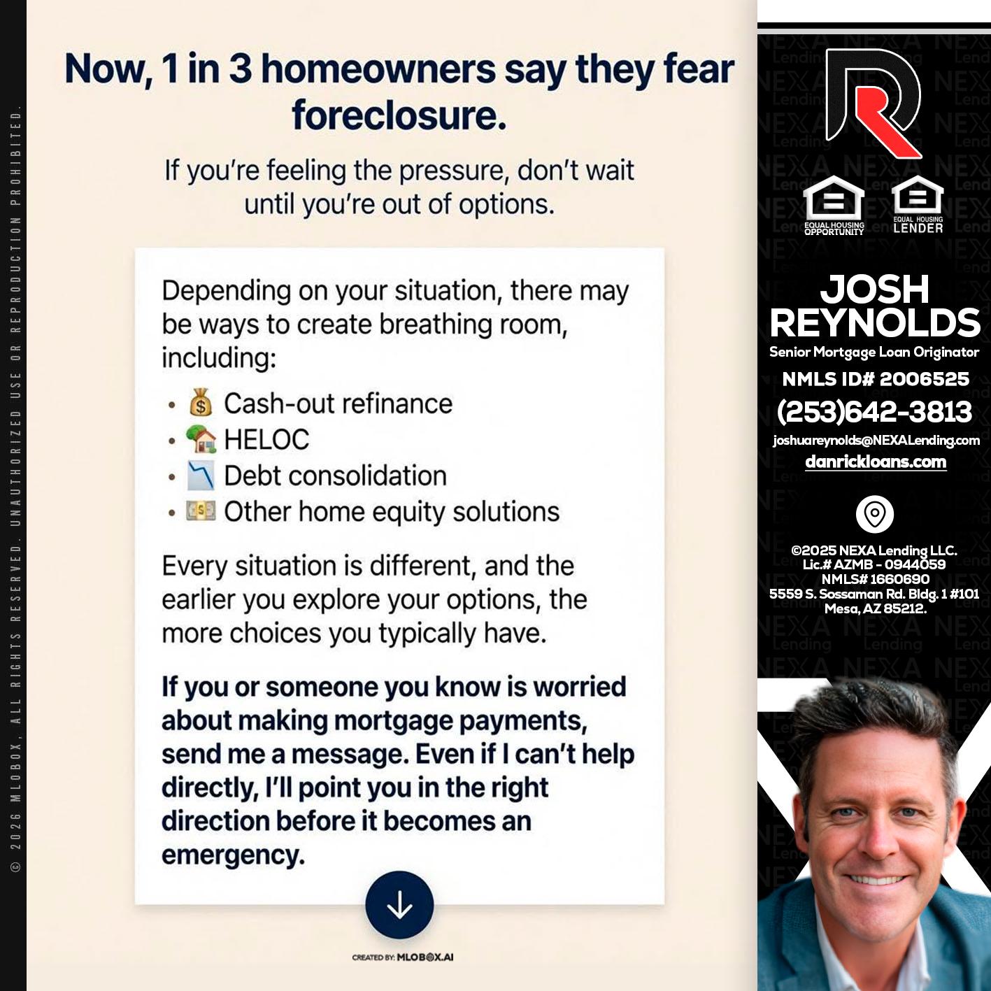NOW, 1 IN 3 - Josh Reynolds -Senior Mortgage Loan Originator