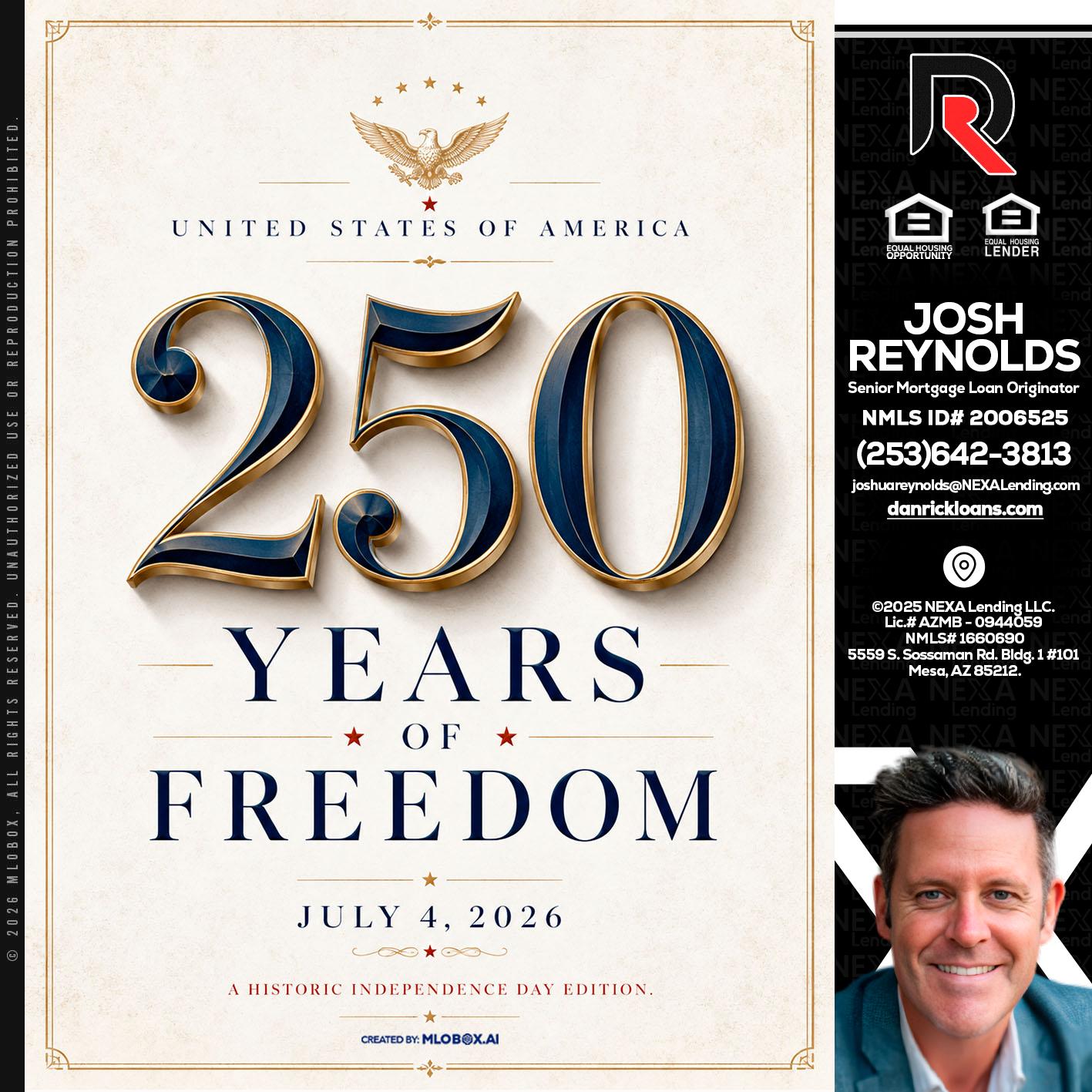 250 YEARS - Josh Reynolds -Senior Mortgage Loan Originator