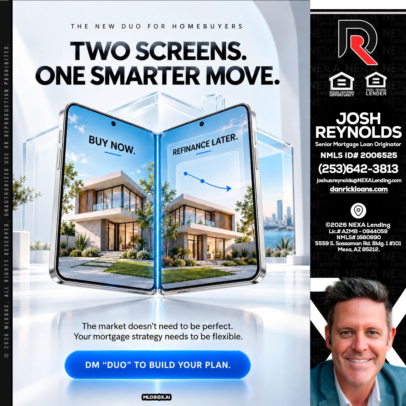 TWO SCREENS - Josh Reynolds -Senior Mortgage Loan Originator
