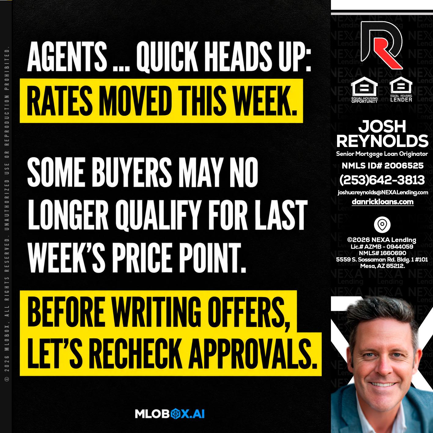 AGENTS QUICK - Josh Reynolds -Senior Mortgage Loan Originator