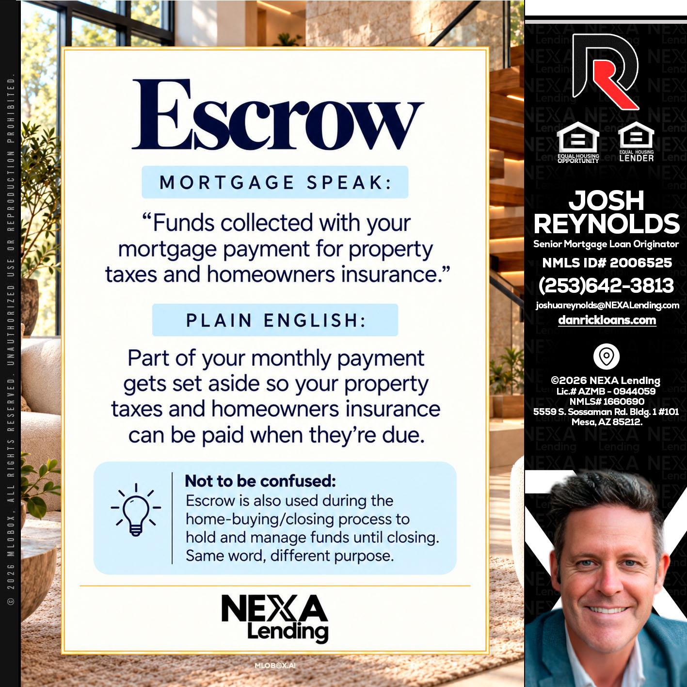 ESCROW - Josh Reynolds -Senior Mortgage Loan Originator